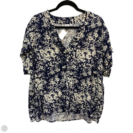 Top Short Sleeve By Gap In Navy, Size: Xxl