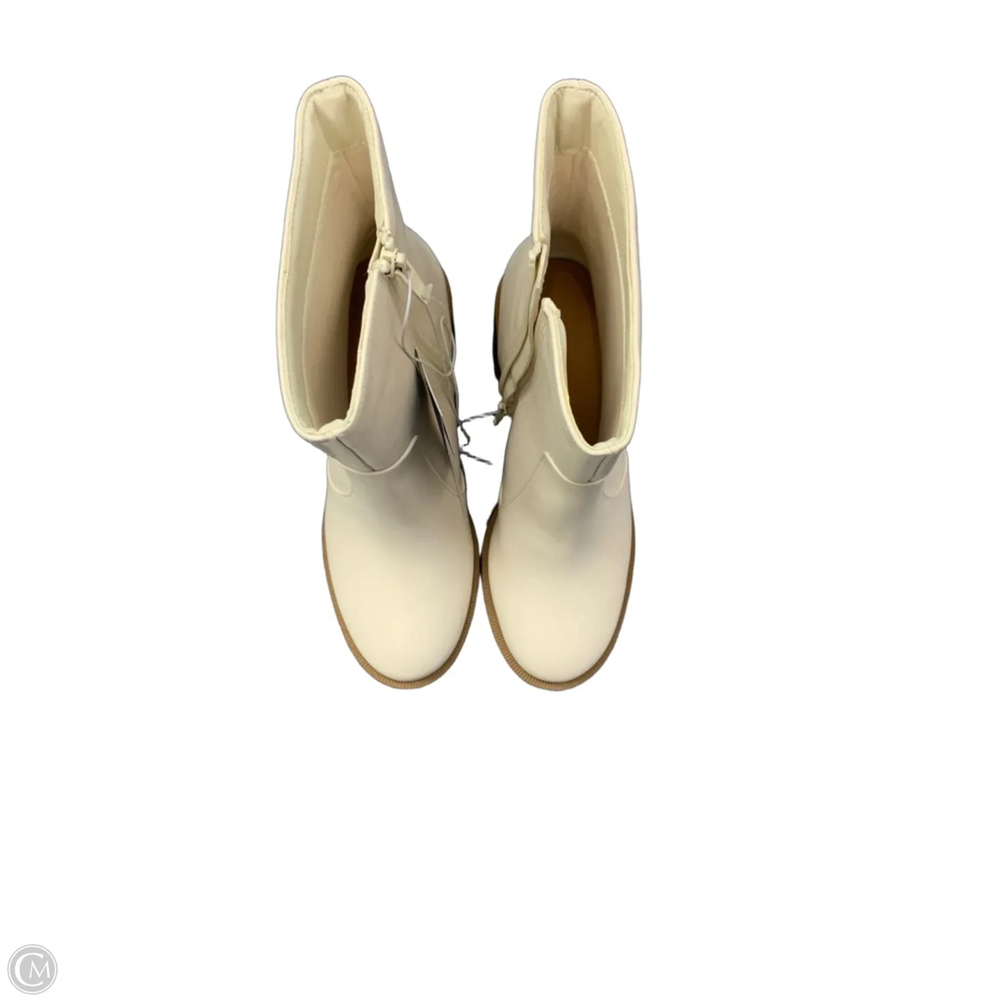 Boots Ankle Heels By Universal Thread In Brown & Cream, Size: 7.5