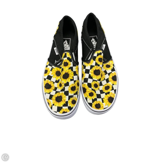 Shoes Flats By Vans In Black & Yellow, Size: 8.5