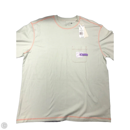 Top Short Sleeve By Adidas In Green & Pink, Size: L