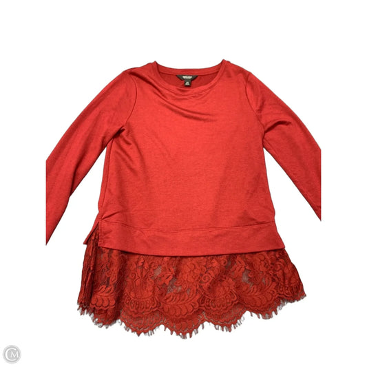 Blouse Long Sleeve By Simply Vera In Red, Size: Xs
