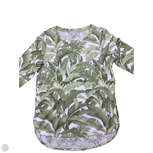 Top Long Sleeve By Tommy Bahama In Green & White, Size: S