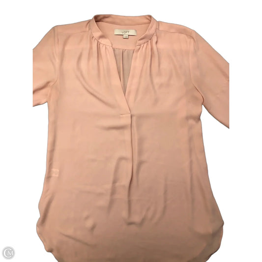 Blouse Long Sleeve By Loft In Peach, Size: S