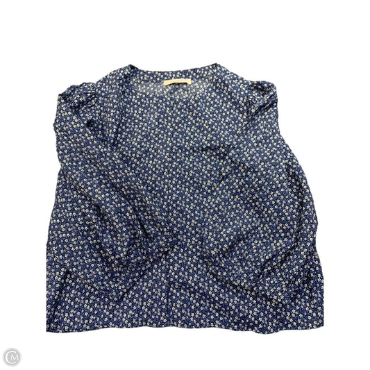 Blouse Long Sleeve By Loft In Blue, Size: Xl