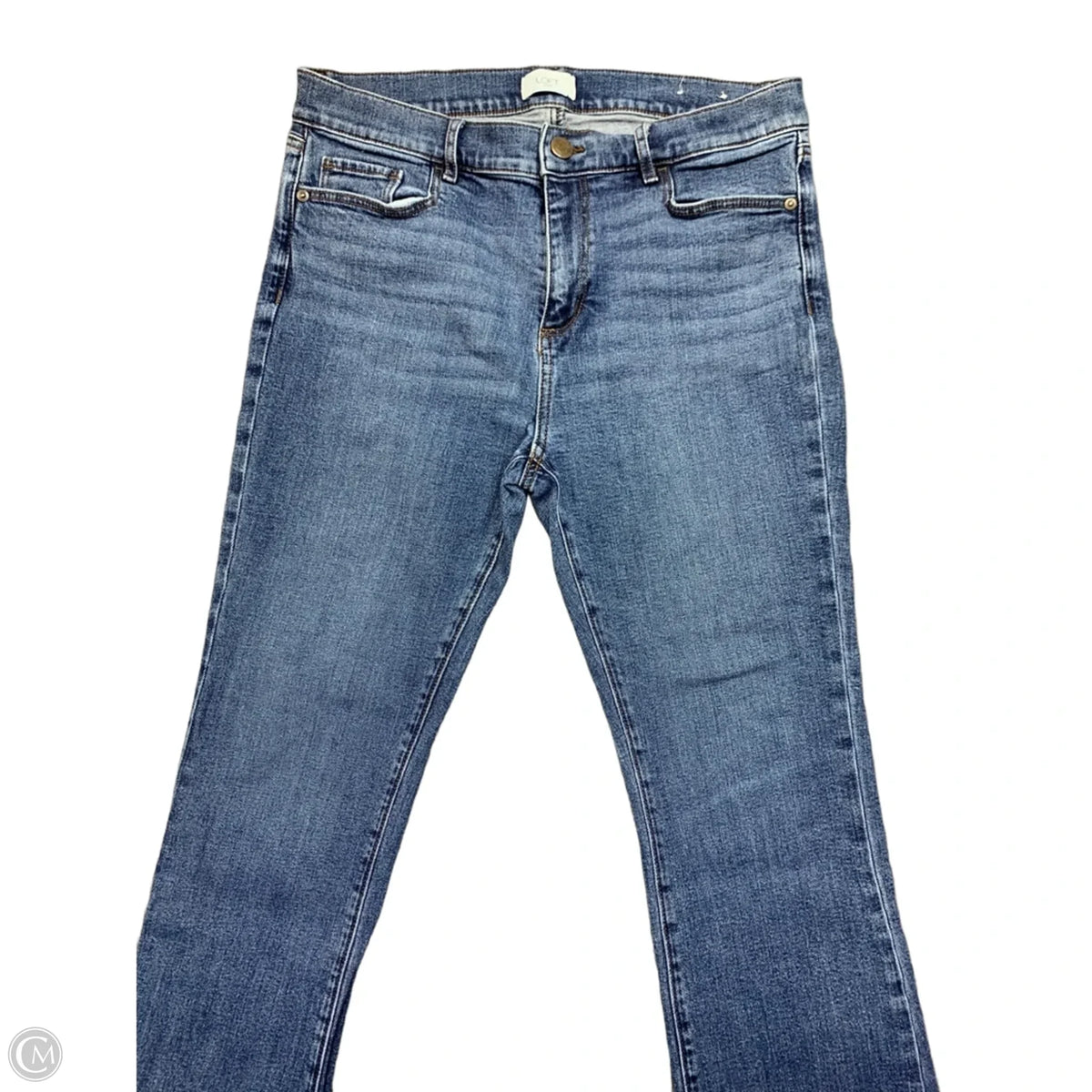 Jeans Flared By Loft In Blue Denim, Size: 10