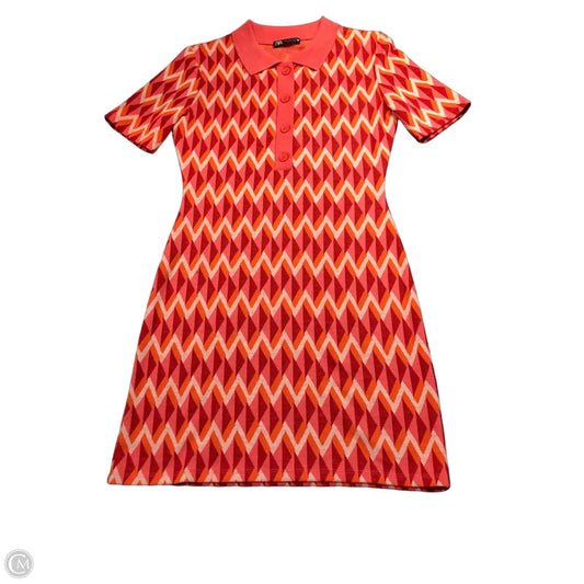 Dress Sweater By Zara In Orange & Pink, Size: M