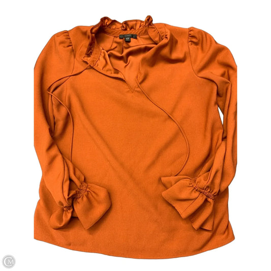Blouse Long Sleeve By J. Crew In Orange, Size: Xxs