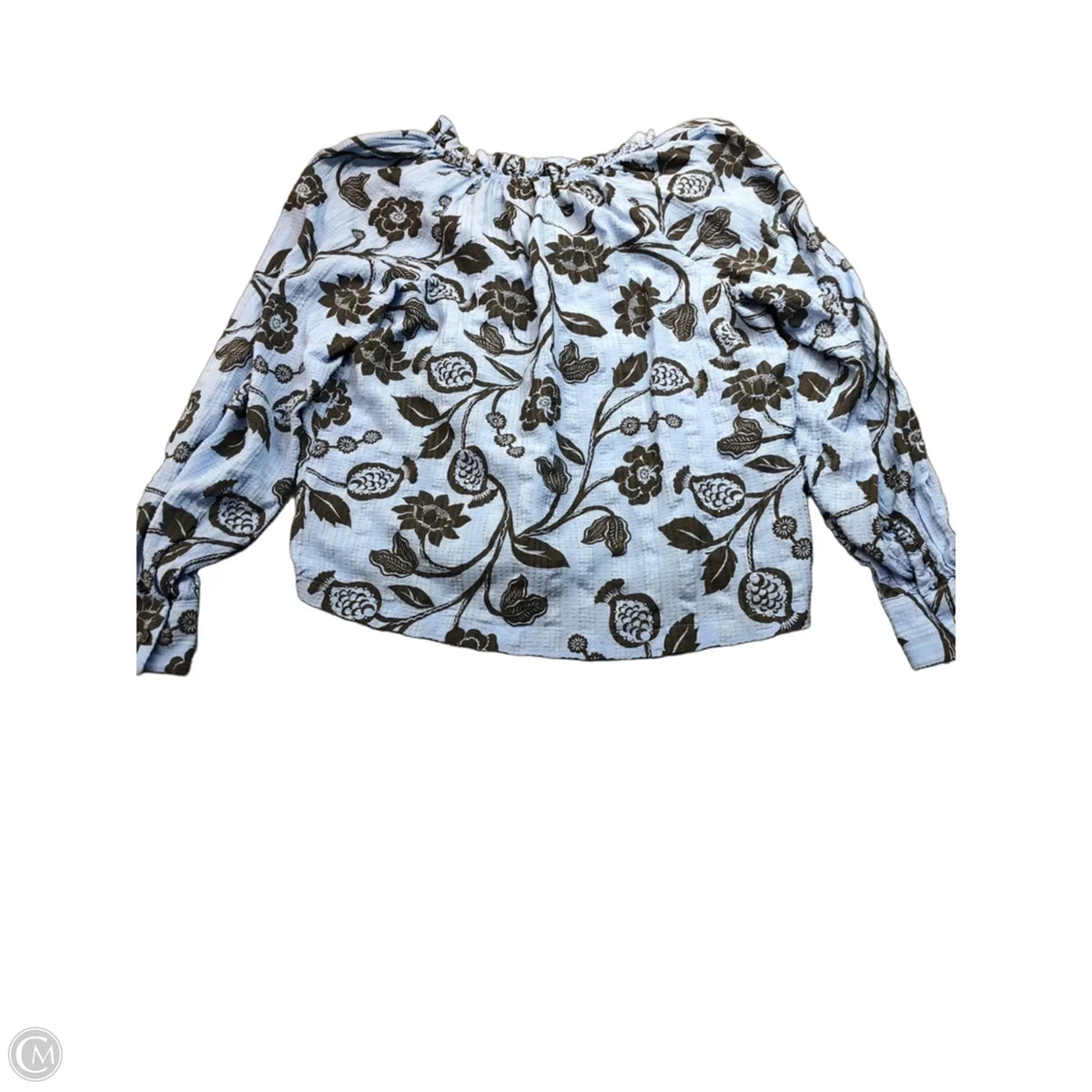Blouse Long Sleeve By Loft In Black & Blue, Size: S