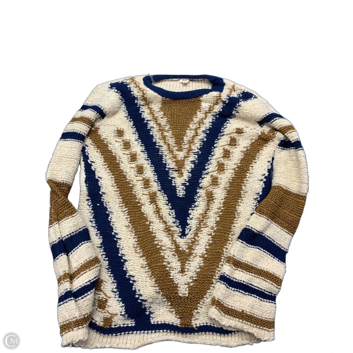 Sweater By Reba In Blue & Brown, Size: L