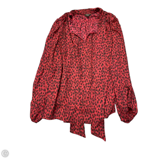 Blouse Long Sleeve By Ann Taylor In Maroon, Size: Xl