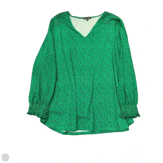 Blouse Long Sleeve By Adrianna Papell In Green, Size: 1x
