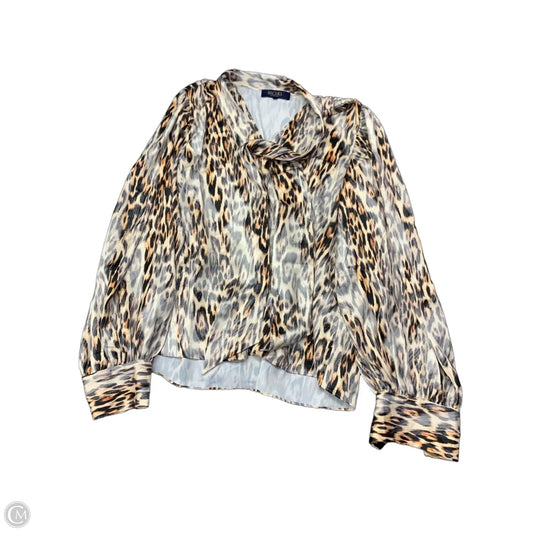 Blouse Long Sleeve By Rachel Roy In Animal Print, Size: Xl
