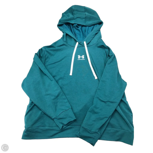 Sweatshirt Hoodie By Under Armour In Green, Size: 1x