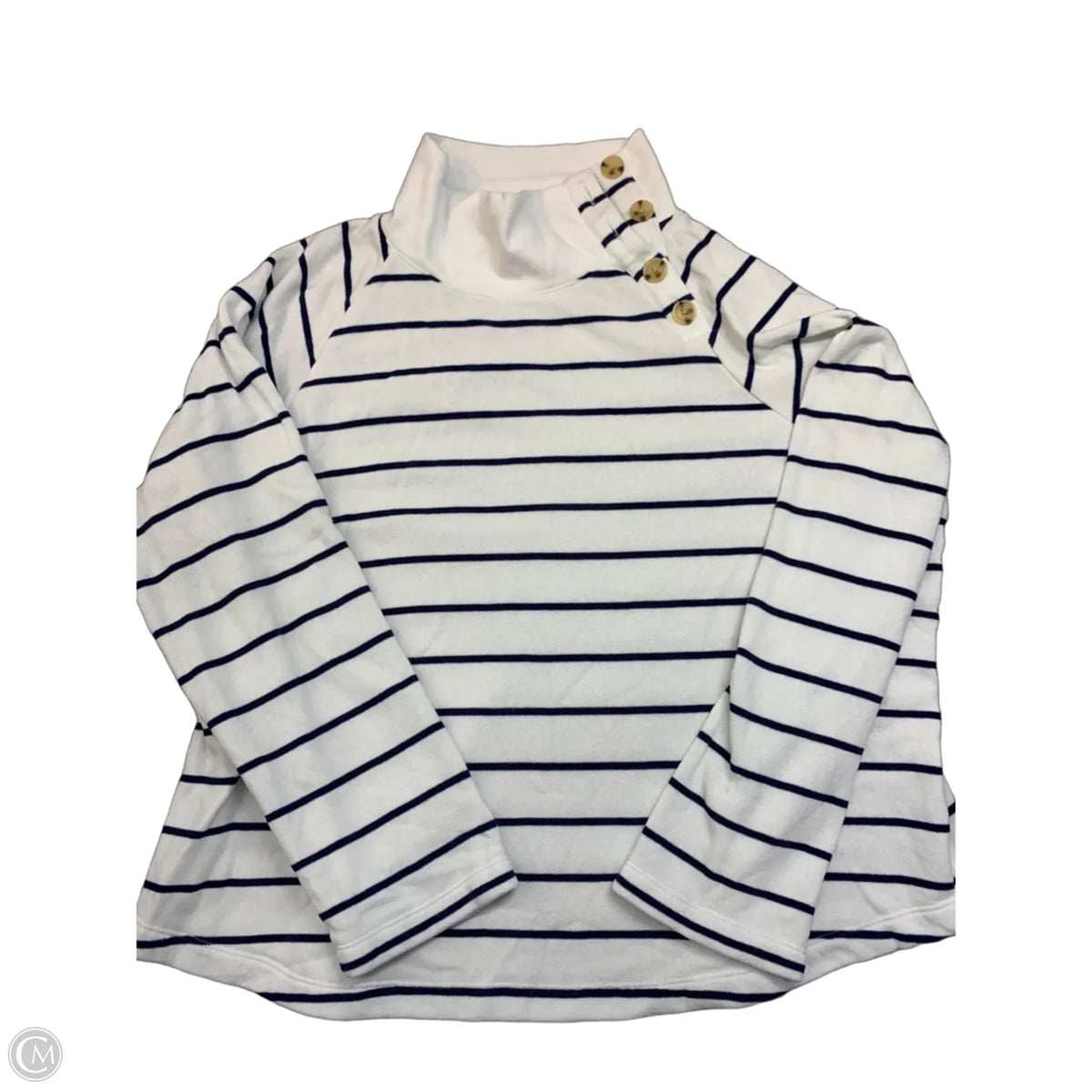 Sweatshirt Collar By J. Crew In Blue & White, Size: 2x
