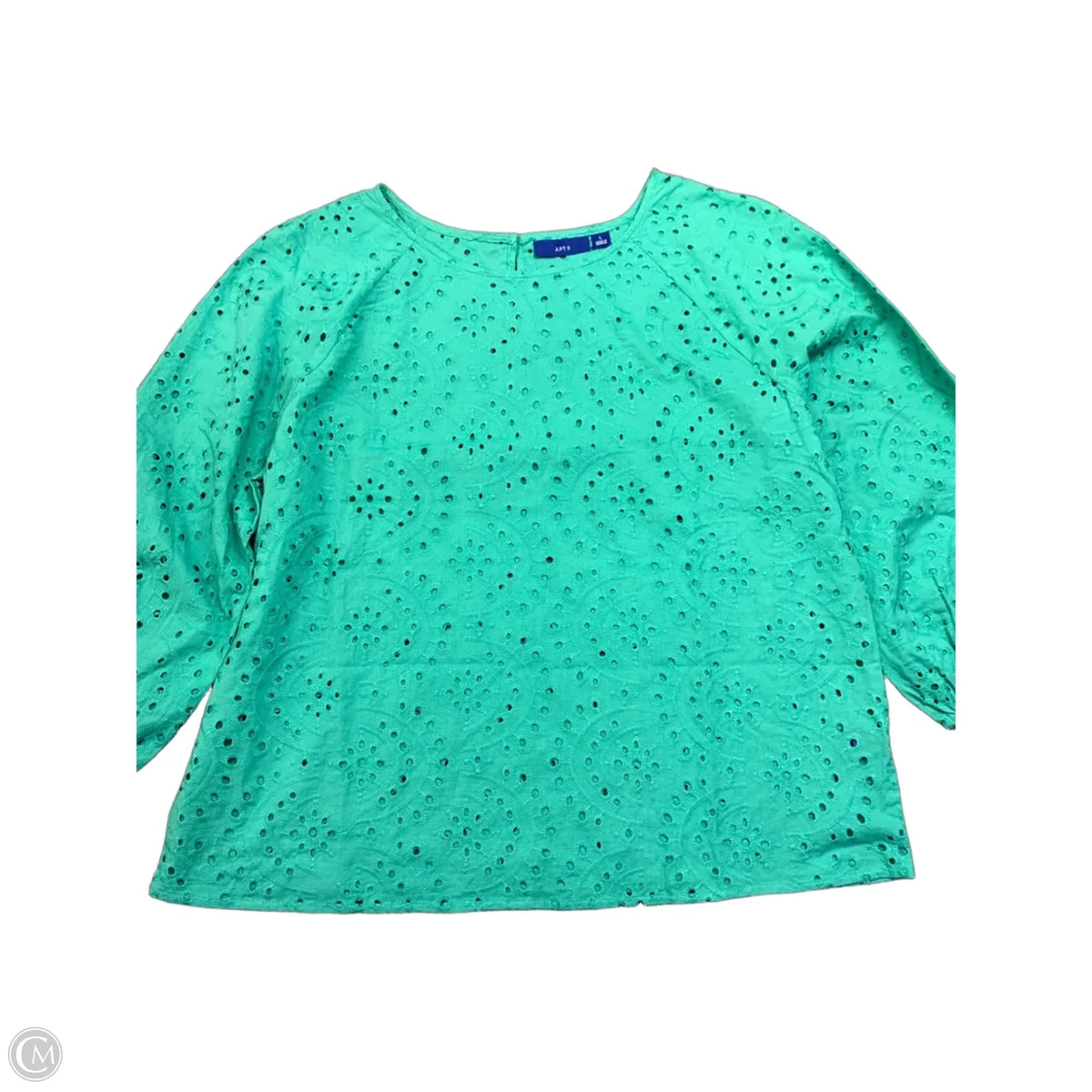 Blouse Long Sleeve By Apt 9 In Blue, Size: L