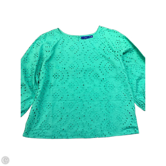 Blouse Long Sleeve By Apt 9 In Blue, Size: L