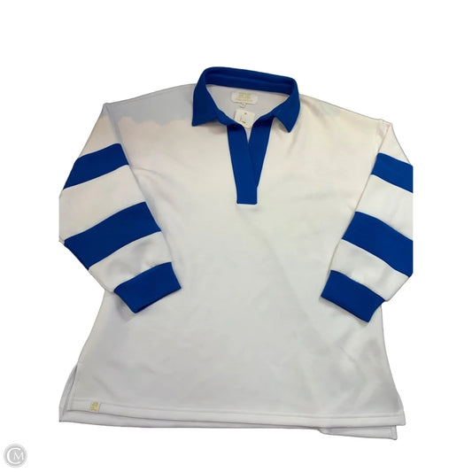 Sweatshirt Collar By Simply Southern In Blue & White, Size: S