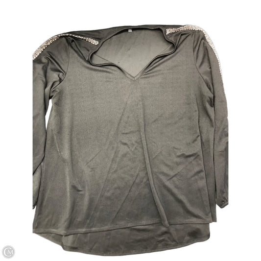 Blouse Long Sleeve By Limited In Black & Silver, Size: 1x