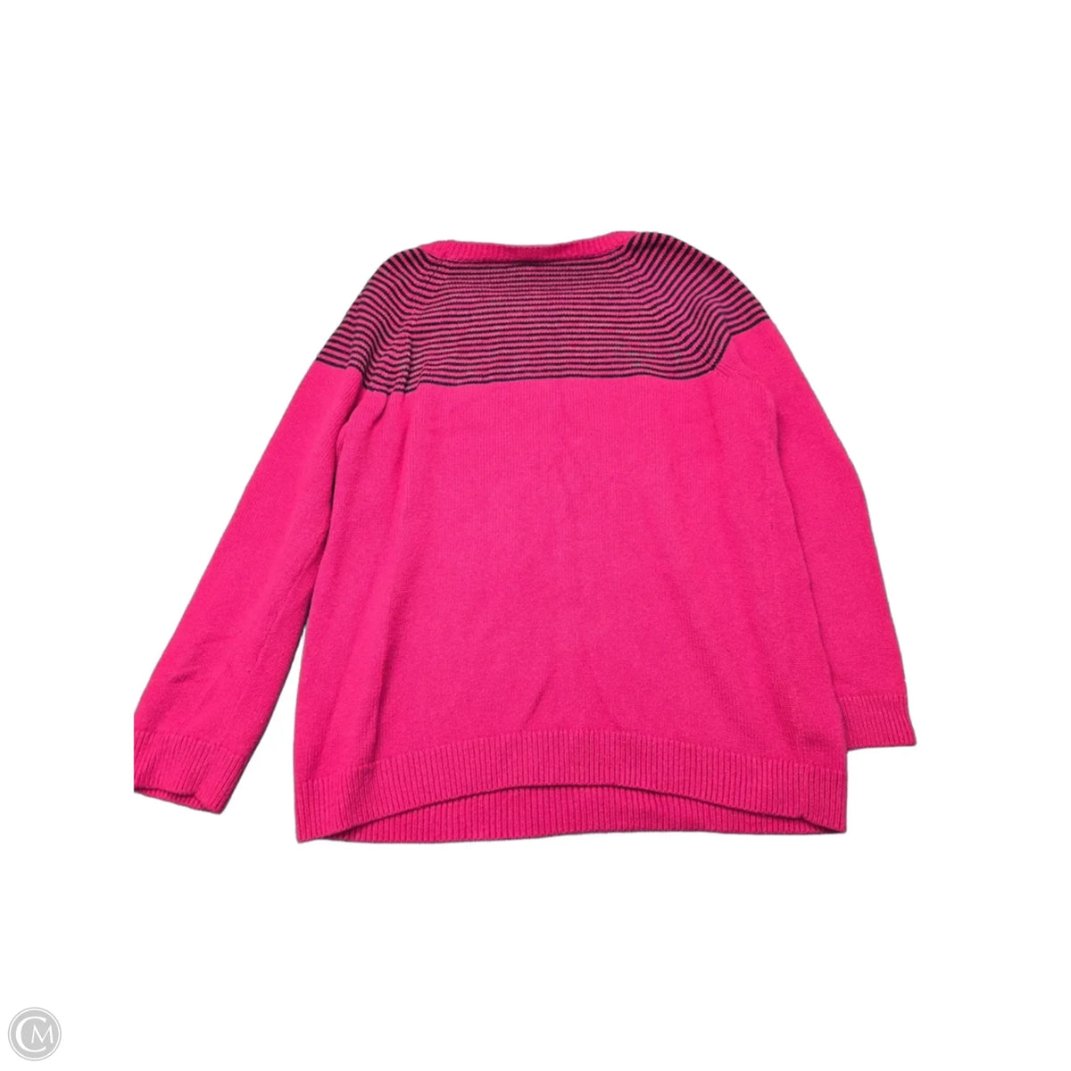 Sweater By Talbots In Black & Pink, Size: 1x