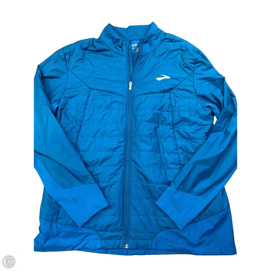 Athletic Jacket By Brooks In Blue, Size: Xl