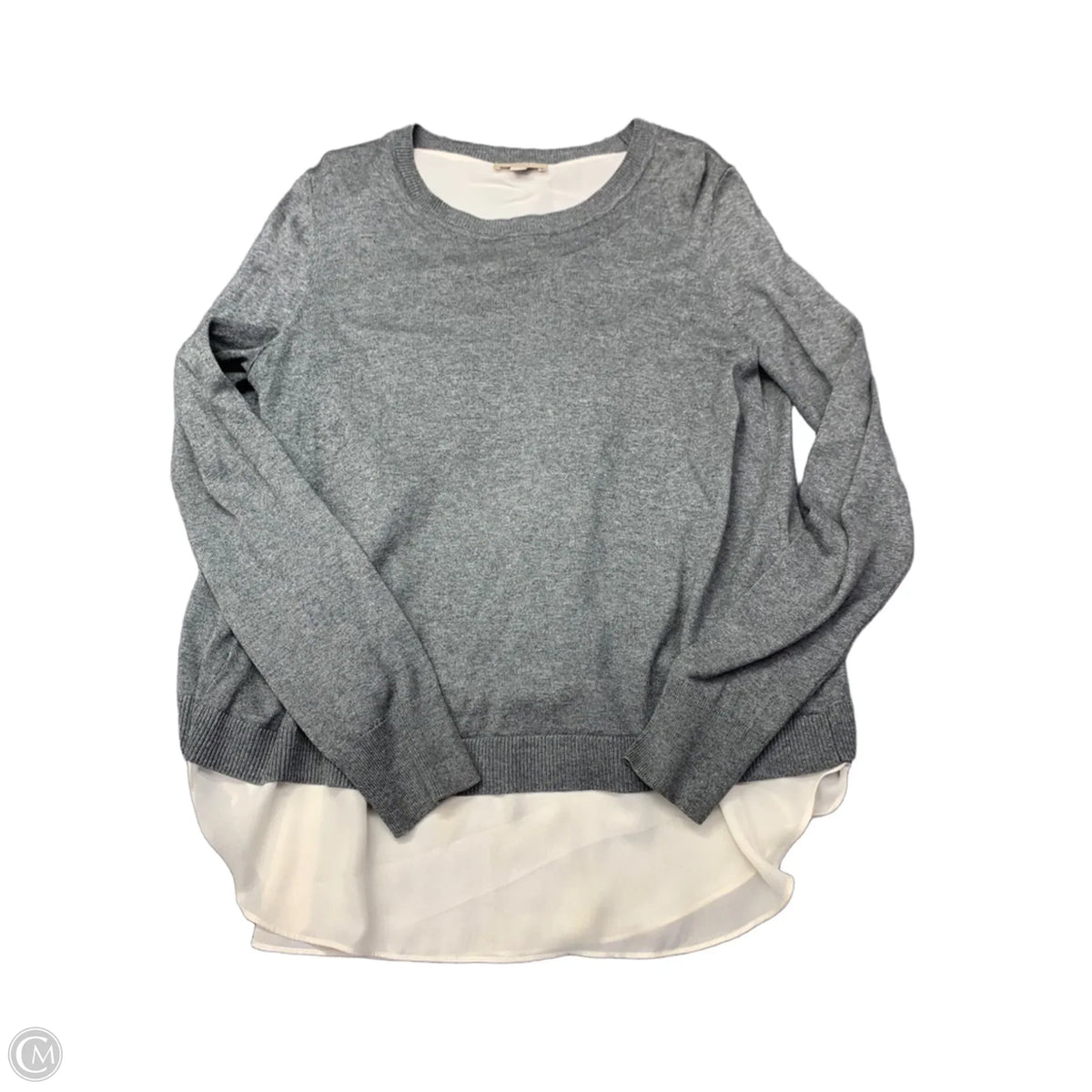 Sweater By Loft In Grey & White, Size: M
