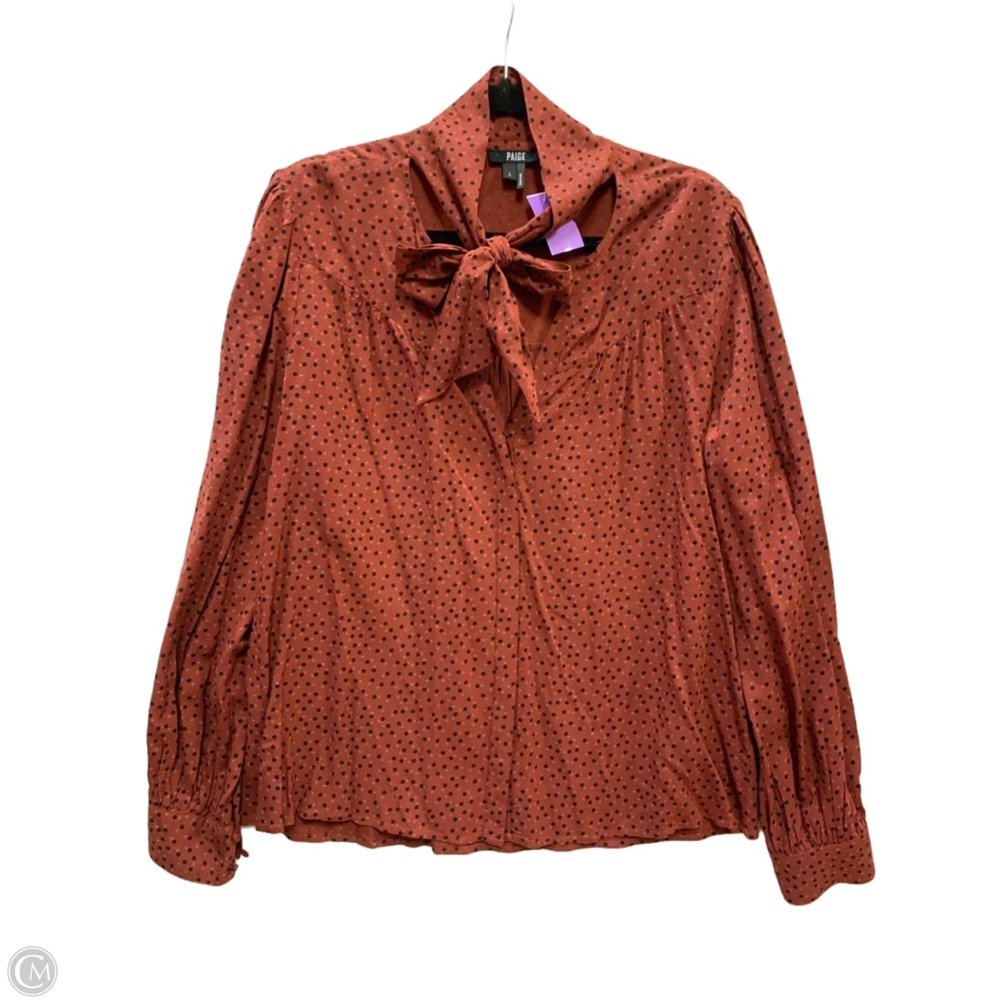 Top Long Sleeve By Paige In Red, Size: L