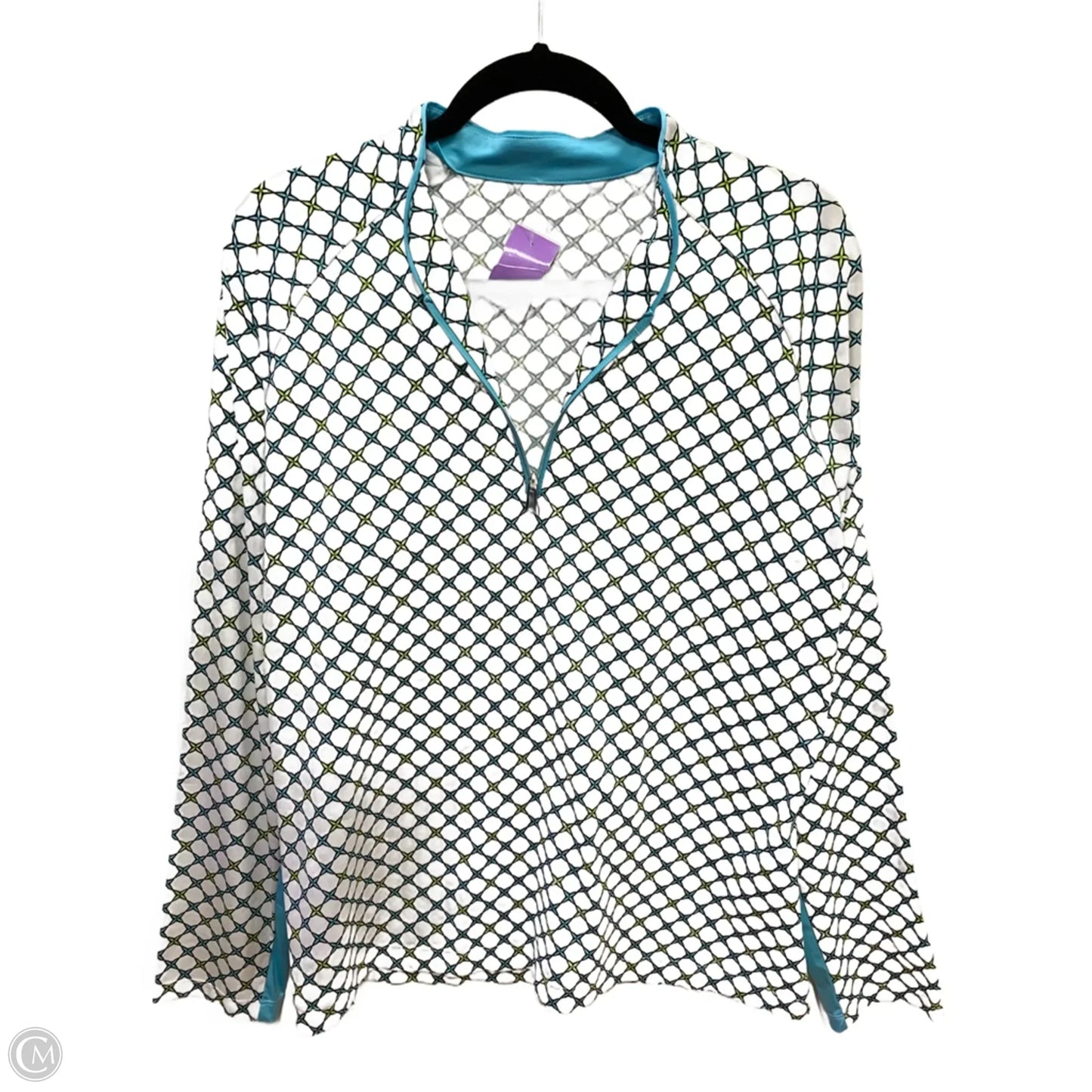 Athletic Top Long Sleeve Collar By Tail In Blue, Size: Xxl