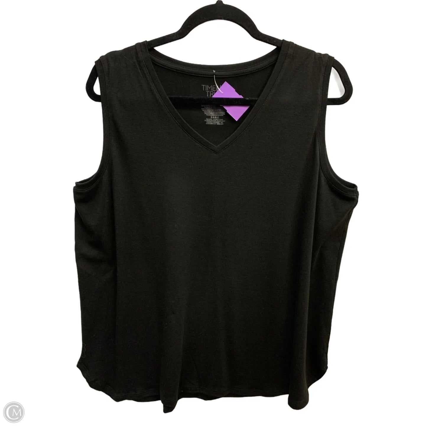 Top Sleeveless Basic By Time And Tru In Black, Size: Xxl