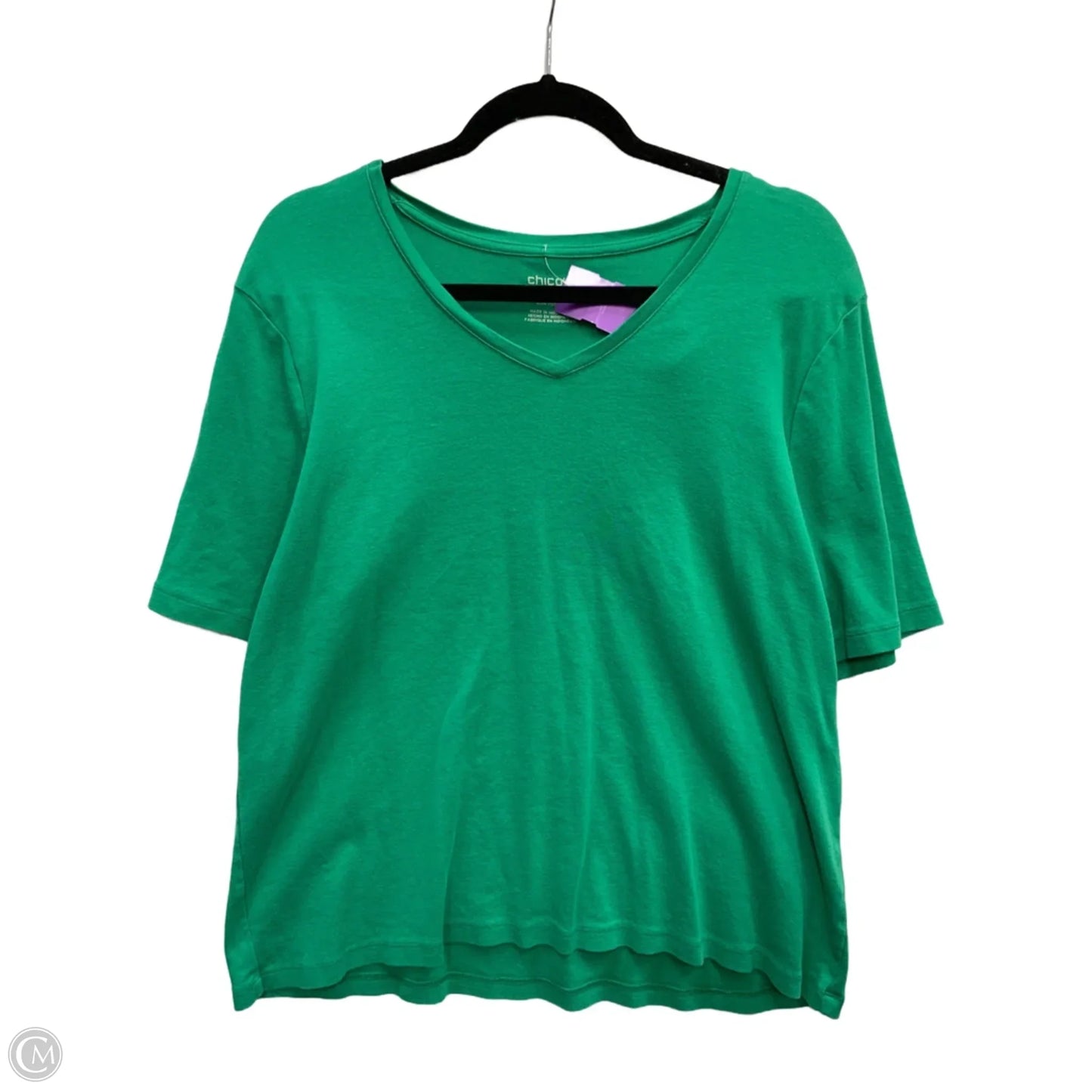 Top Short Sleeve Basic By Chicos In Green, Size: 26