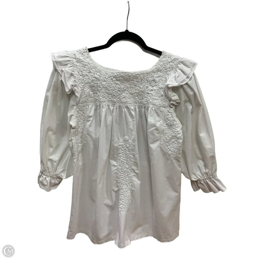 Top Long Sleeve By Clothes Mentor In White, Size: S