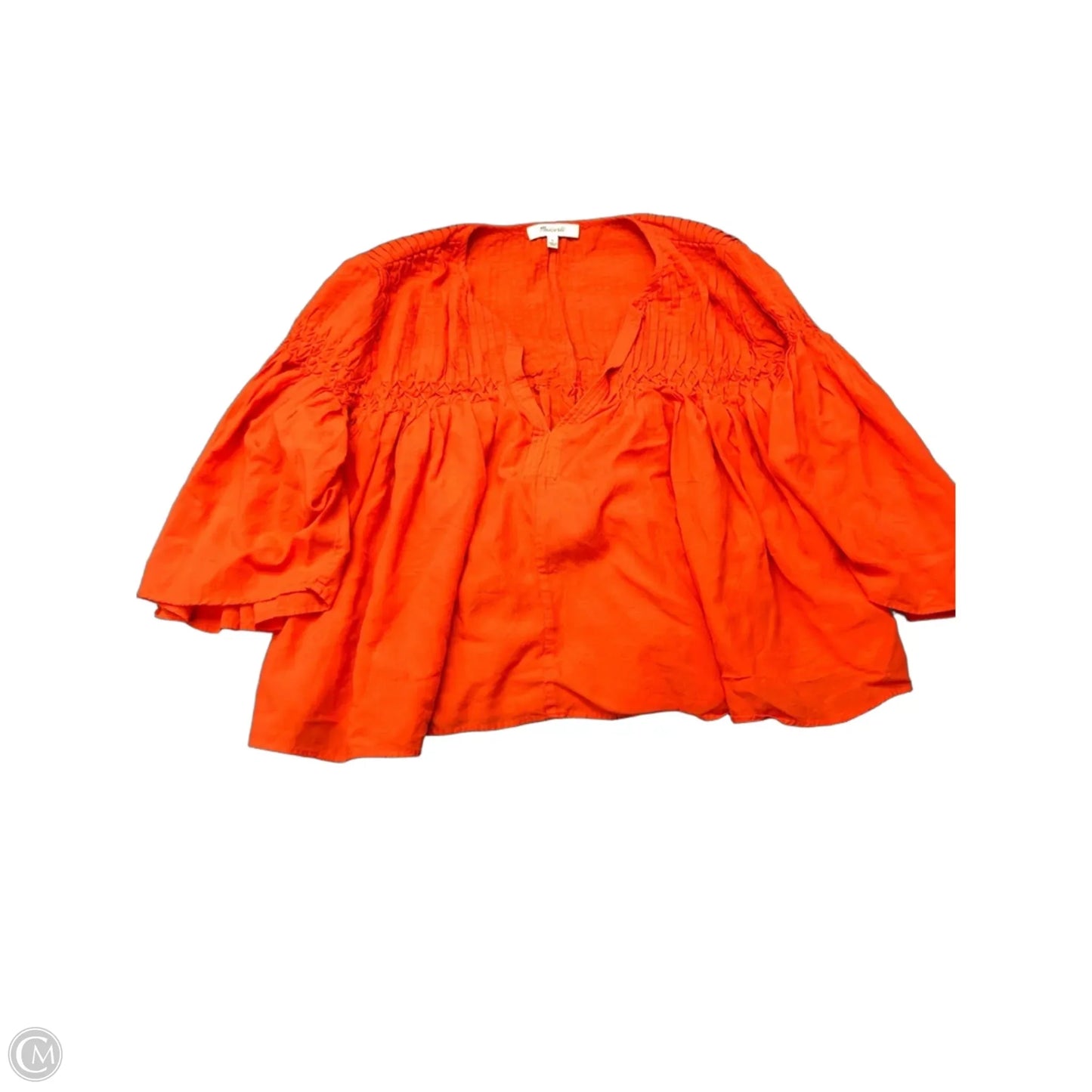 Top Short Sleeve By Madewell In Orange, Size: S