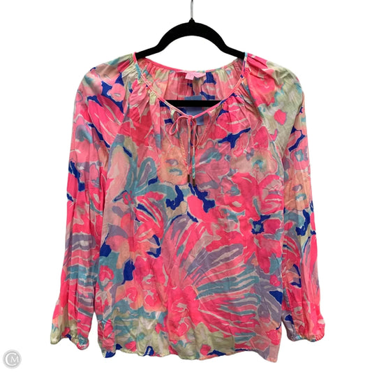 Top Long Sleeve Designer By Lilly Pulitzer In Floral Print, Size: S