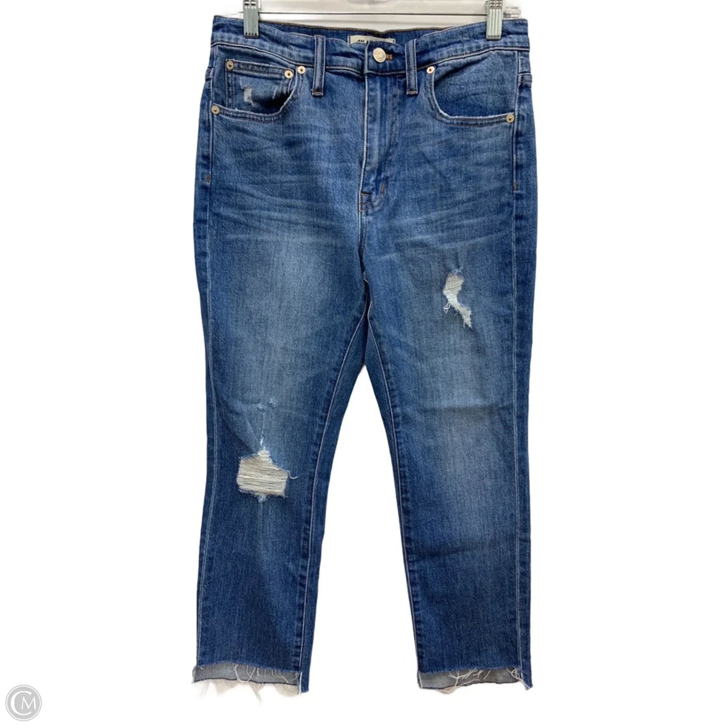Jeans Straight By Madewell In Blue Denim, Size: 4
