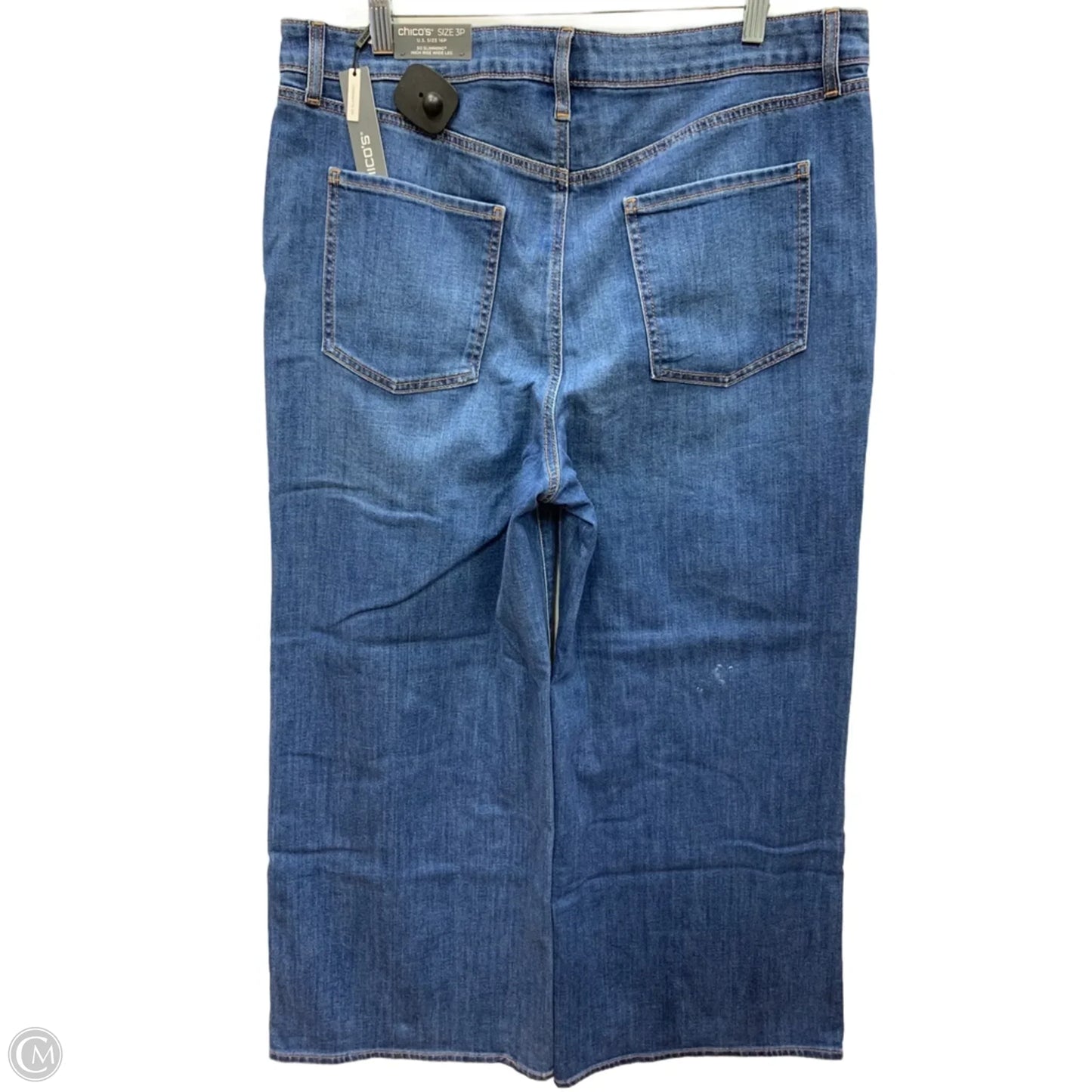 Jeans Flared By Chicos In Blue Denim, Size: 16