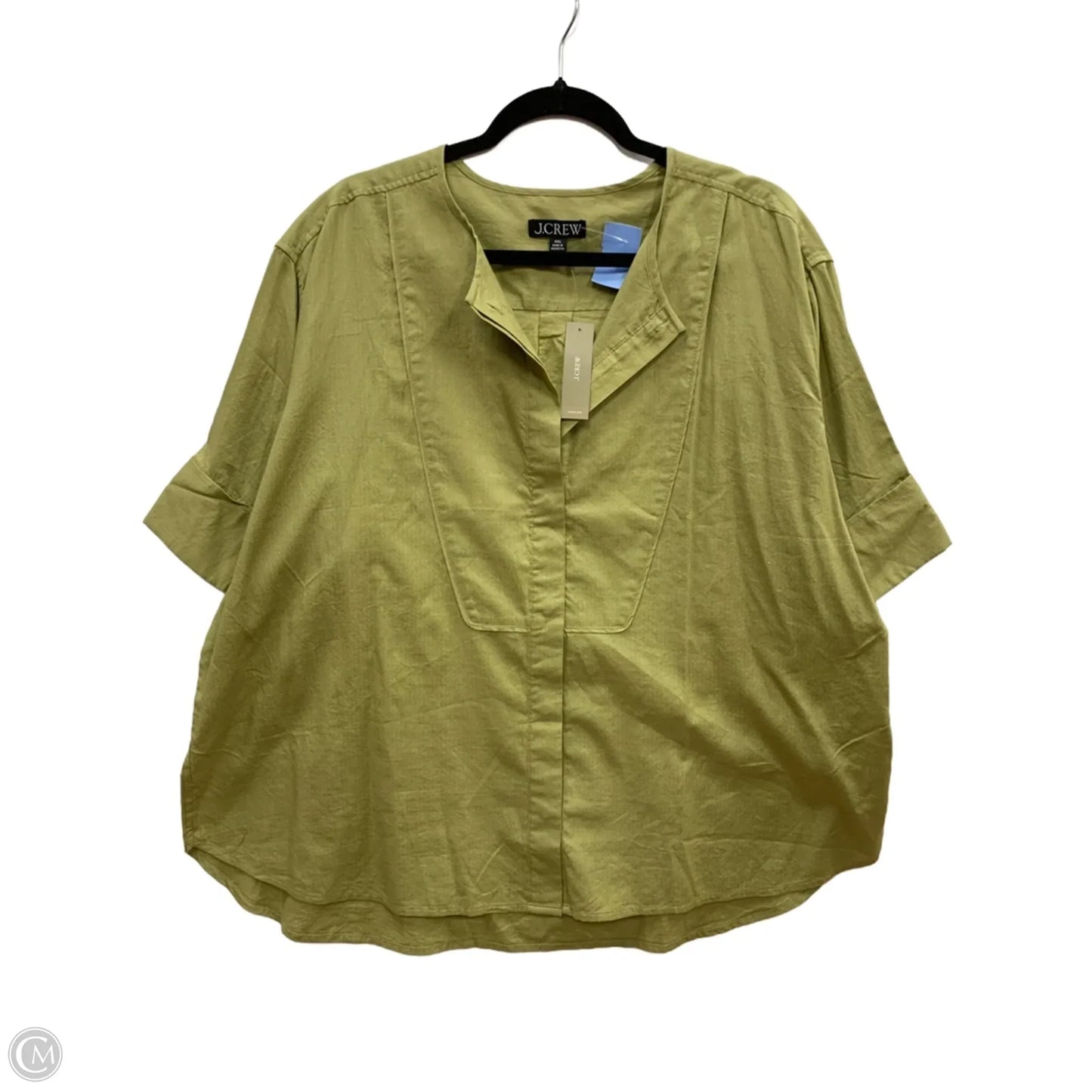 Top 3/4 Sleeve By J. Crew In Green, Size: 2x