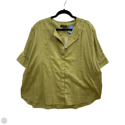 Top 3/4 Sleeve By J. Crew In Green, Size: 2x