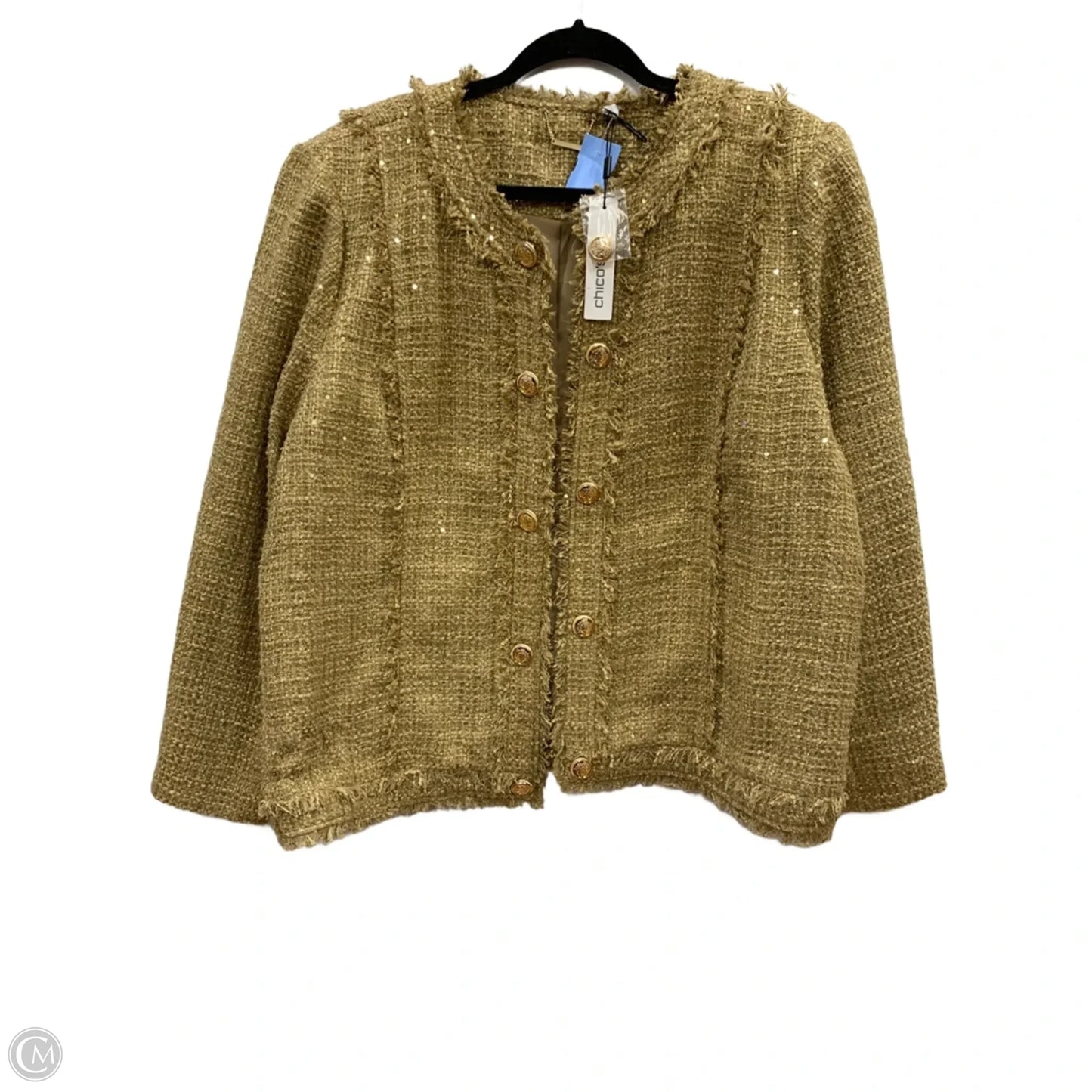 Blazer By Chicos In Gold, Size: 4