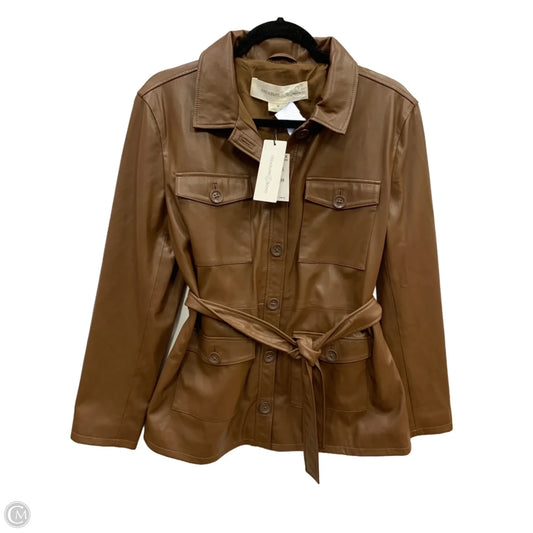Jacket Leather By Treasure And Bond In Brown, Size: M