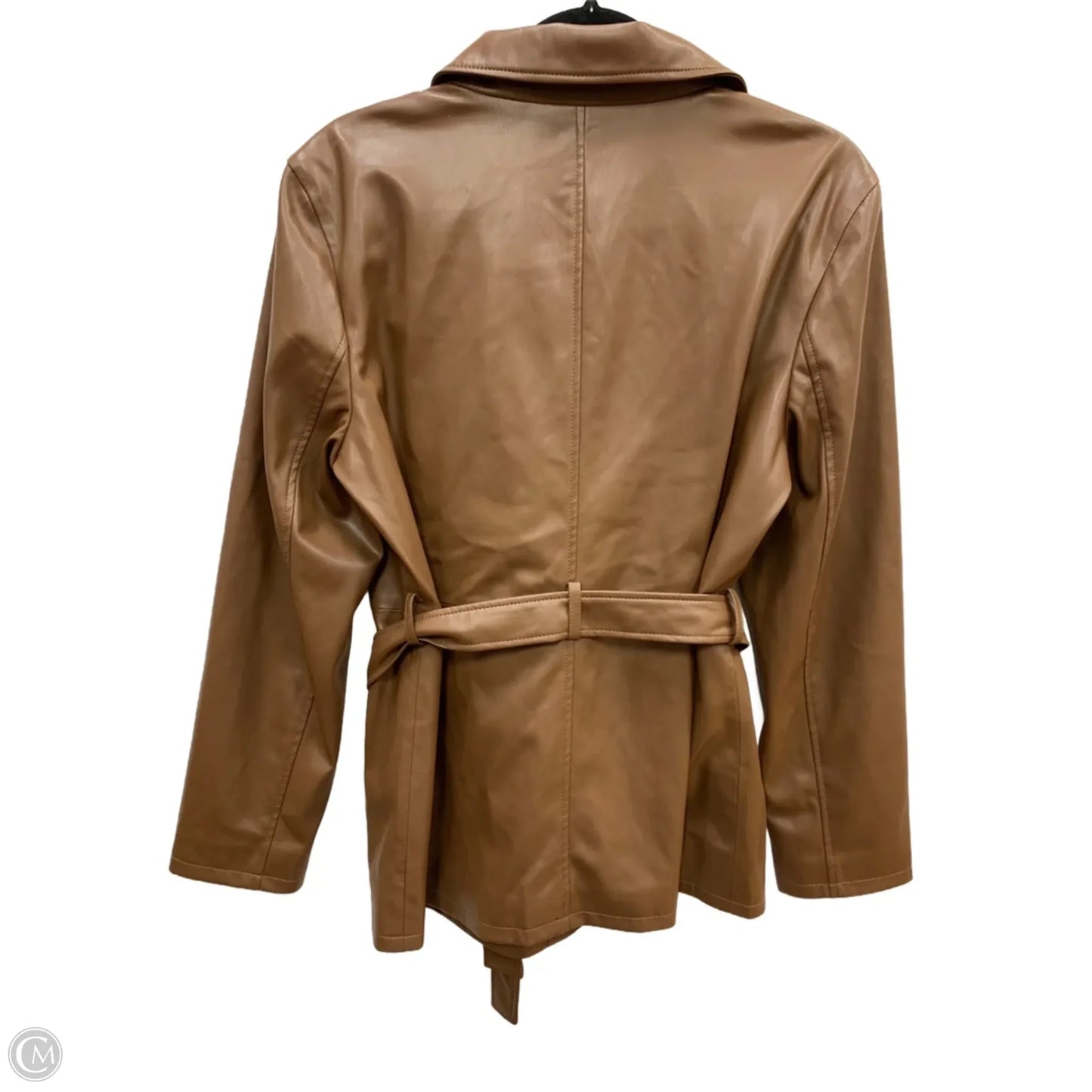 Jacket Leather By Treasure And Bond In Brown, Size: M