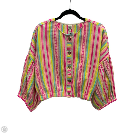 Blouse Long Sleeve By Ivy Jane In Rainbow Print, Size: S