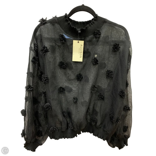 Blouse Long Sleeve By Allison In Black, Size: S