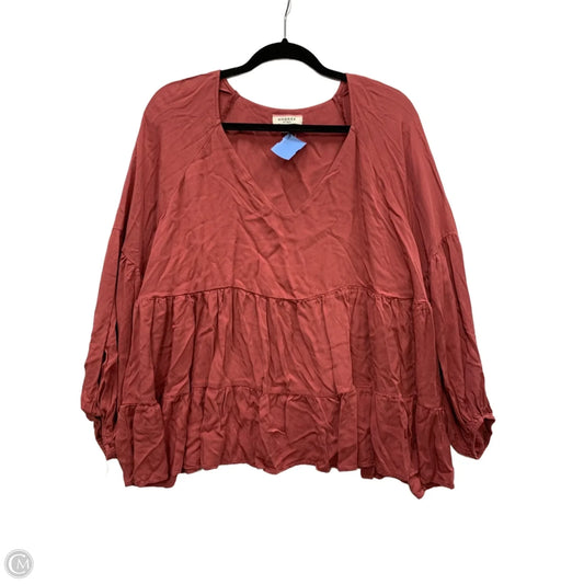 Top Long Sleeve By Andree By Unit In Pink, Size: 1x