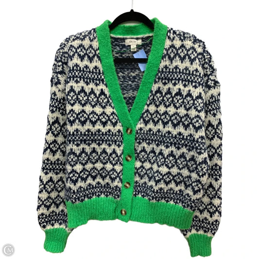 Sweater Cardigan By On 34th In Blue & Green, Size: L