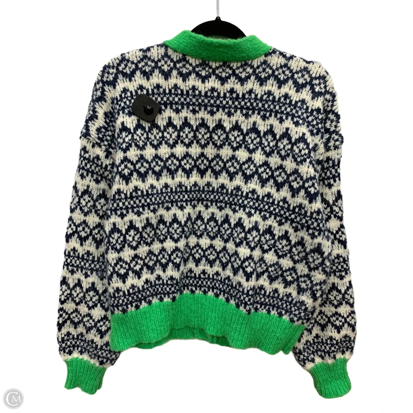 Sweater Cardigan By On 34th In Blue & Green, Size: L