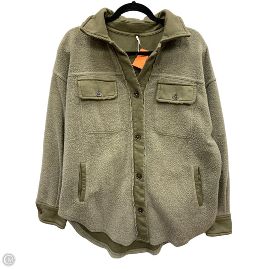 Jacket Faux Fur & Sherpa By Free People In Green, Size: Xs