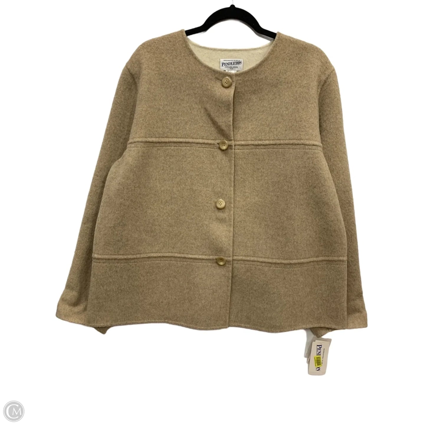 Coat Wool By Pendleton In Tan, Size: 2x