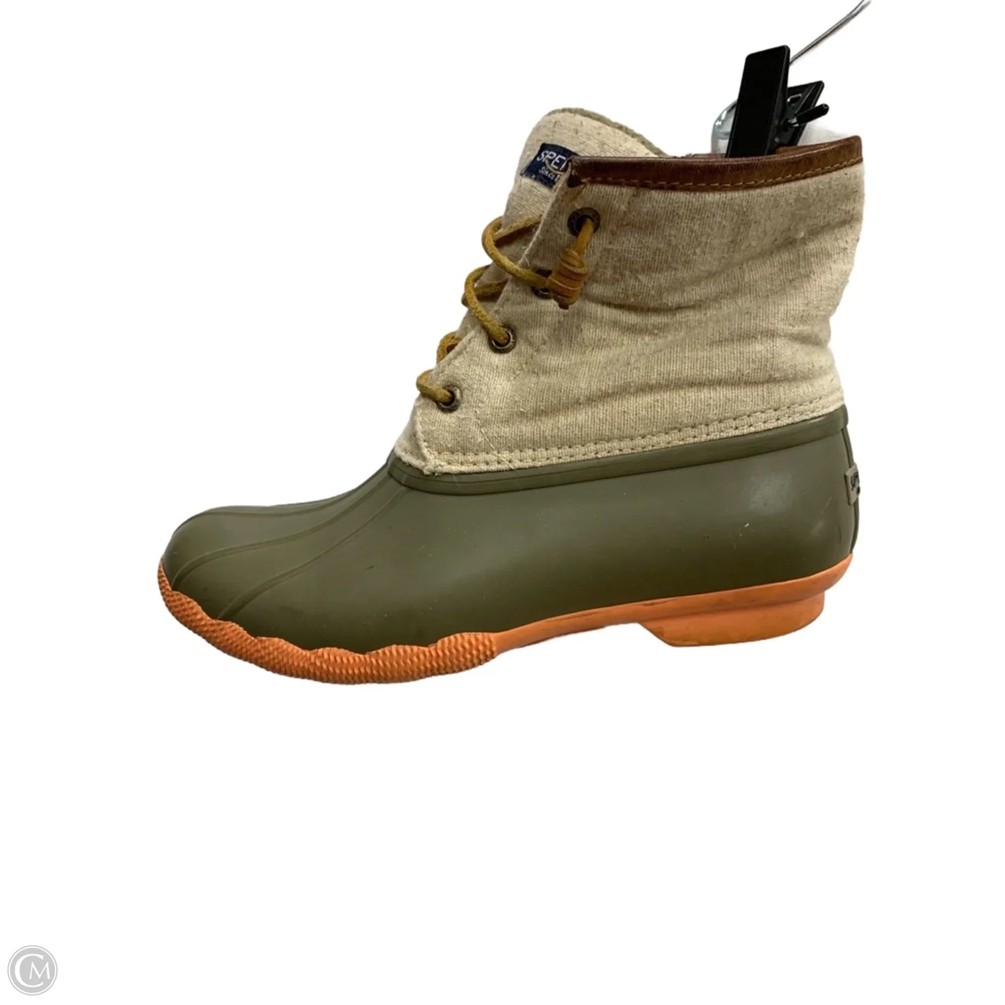 Boots Ankle Flats By Sperry In Green & Orange, Size: 7.5