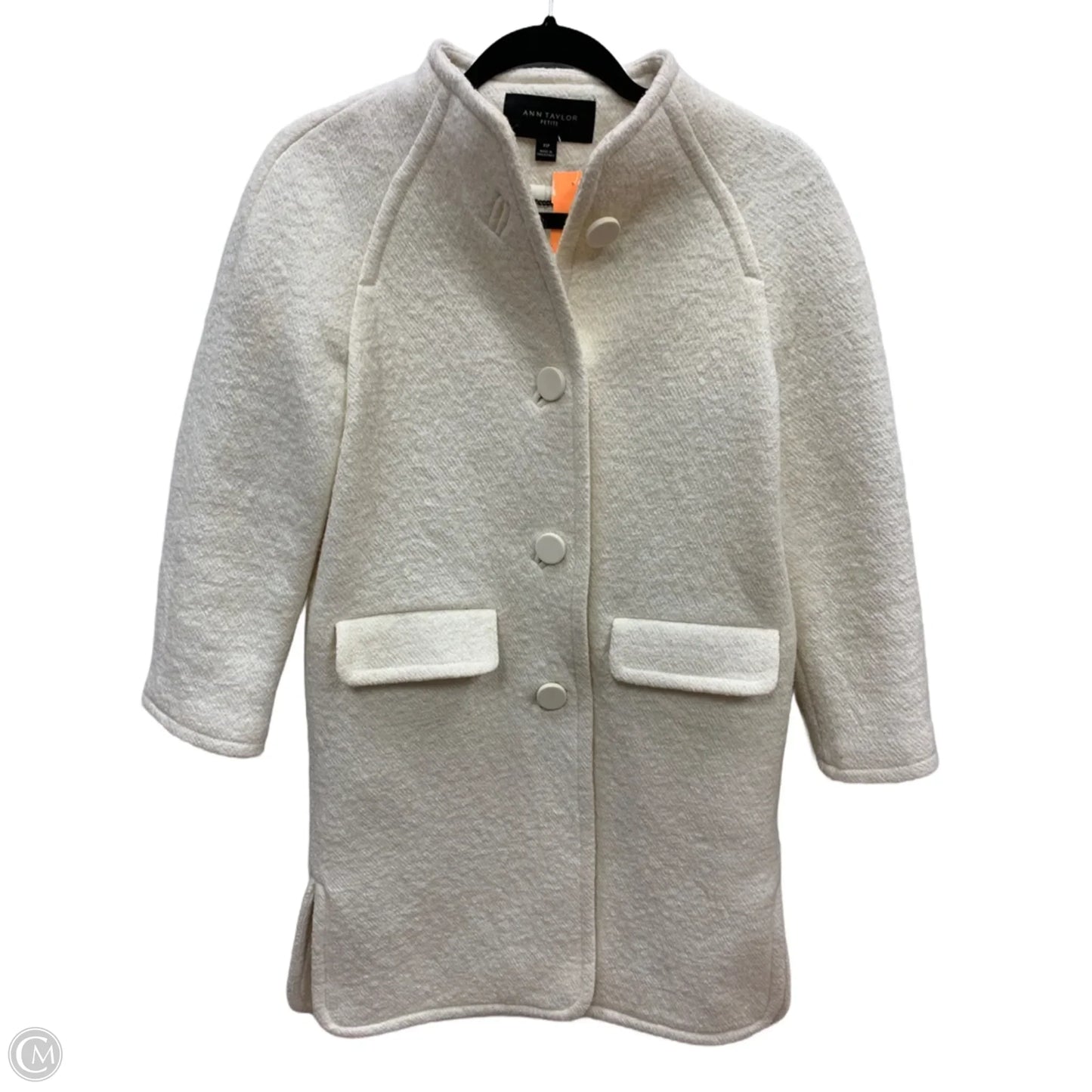 Coat Wool By Ann Taylor In White, Size: Xsp