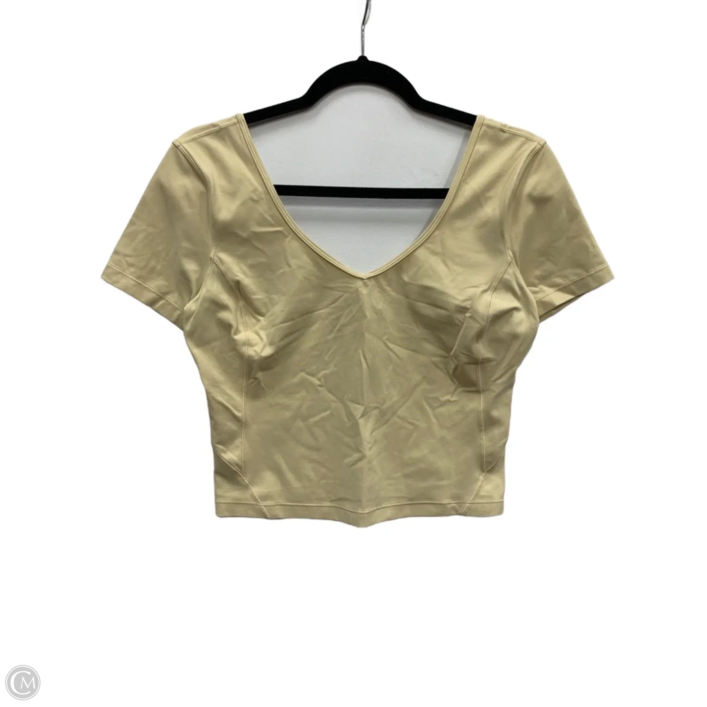 Top Short Sleeve By Lululemon In Tan, Size: M