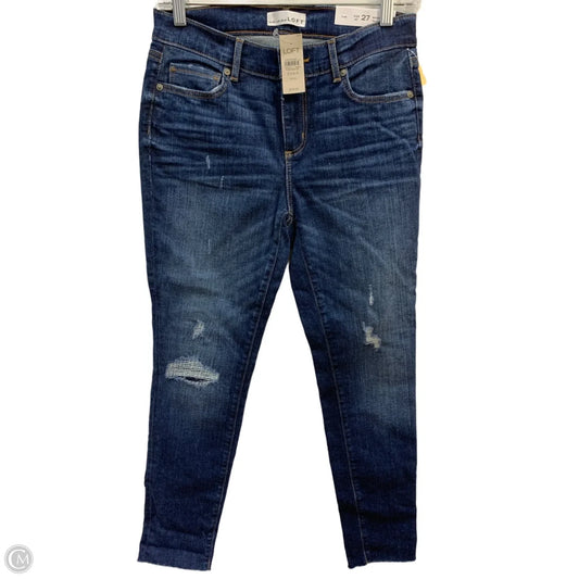 Jeans Skinny By Loft In Blue Denim, Size: 4
